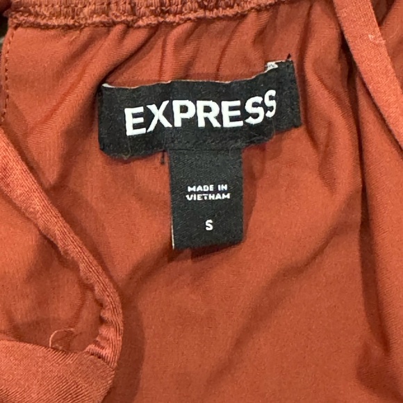 Express Ruched Rust Dress Small - Picture 3 of 4